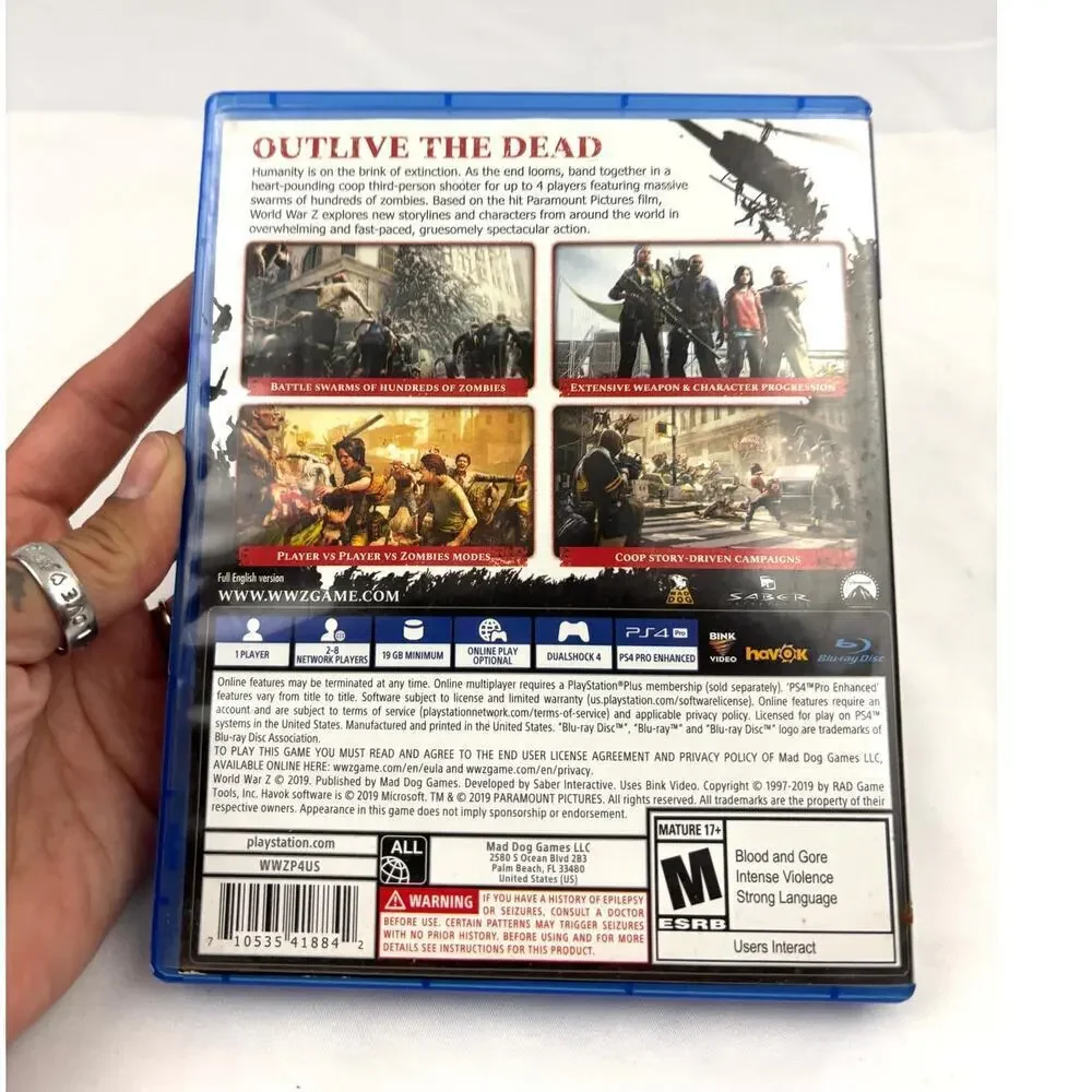 World War Z Sony‎ PlayStation 4, 2019  Tested & Working PS4 Zombies